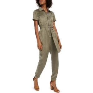 NWT Bar lll Woman's Zip-front Jumpsuit Dusty Olive Green XS